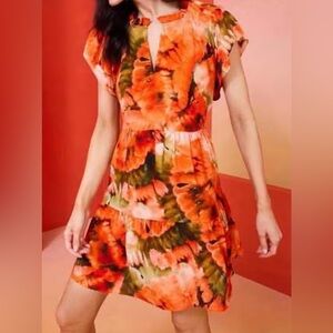Marie Oliver Abstract Floral Silk Blend Dress Size Small